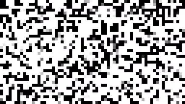 Loop Mosaic Digital Noise Monochrome Matte Black White Luma Pixel — Stock Video
