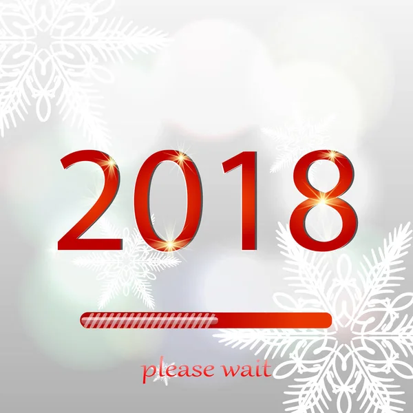 Christmas loading bar. Background with snow and snowflakes. 2018 new year illustration. Vector illustration — Stock Vector