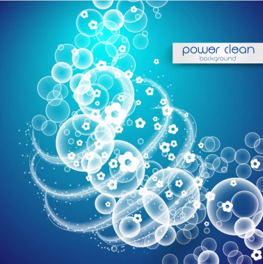 deterjanlar için ambalaj tasarım şablonu. Süper temiz. Sabun köpüğü, köpük. Vektör çizim.