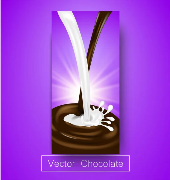设置现实矢量垂直巧克力横幅设计包模板. — 图库矢量图片
