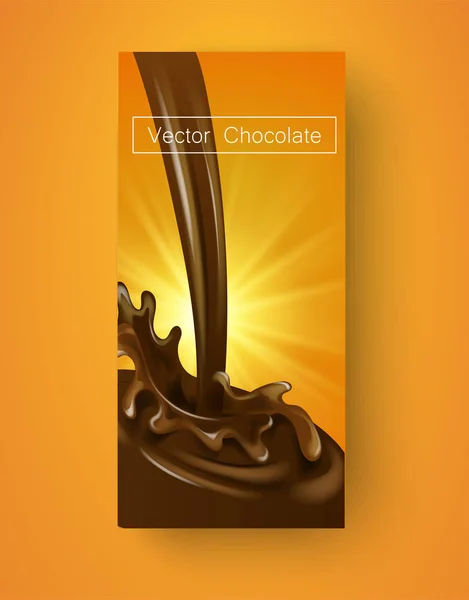 Definir vetor realista vertical banners de chocolate modelo de pacote de design . — Vetor de Stock