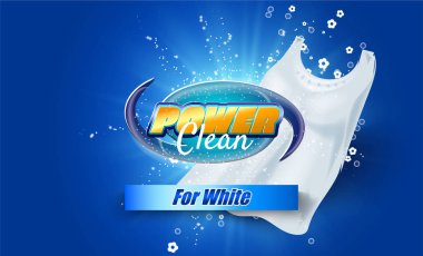 deterjanlar için ambalaj tasarım şablonu. Süper temiz. Sabun köpüğü, köpük.