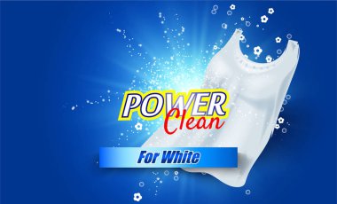 deterjanlar için ambalaj tasarım şablonu. Süper temiz. Sabun köpüğü, köpük.