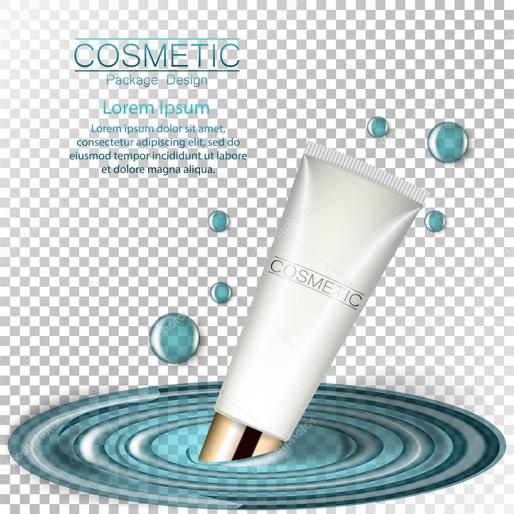 Moisturizing face cream package cosmetics design, ads, templates for design on transparent background