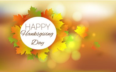 Mutlu Şükran günü arka plan. Sonbahar posteri veya başlığı yaprakları ile. Güzel greating Şükran günü kartı.