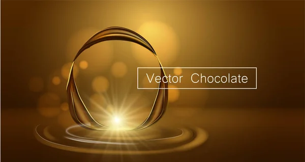 Шлифовка и вихревая шоколадная жидкость для дизайна использует изолированные на теплом фоне в 3D иллюстрации — стоковый вектор