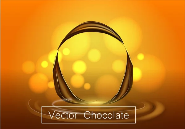 Splashing e turbilhão de chocolate líquido para uso de design isolado em fundo quente em ilustração 3d — Vetor de Stock