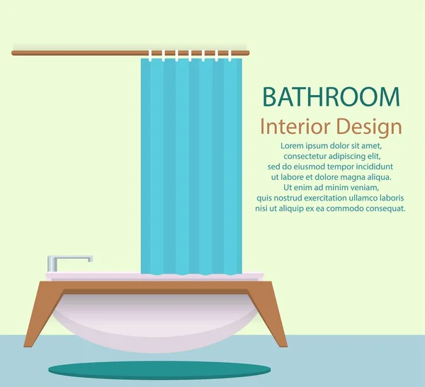 Vector illustration. Flat design. Bathroom with furniture. Bathroom interior. — Stock Vector