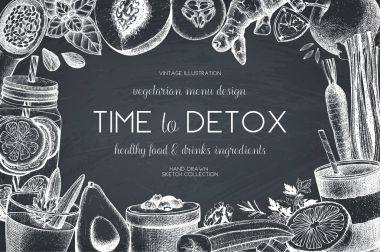 Detoks diyet ürünleri kroki seti