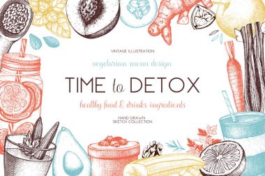 Detoks diyet ürünleri kroki seti