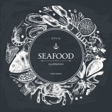 Seafood card or flyer design