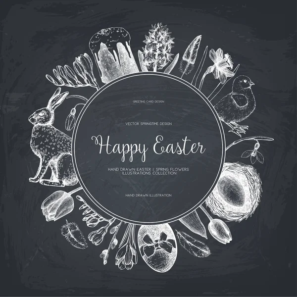 . Joyeuse fête de Pâques design vintage — Image vectorielle