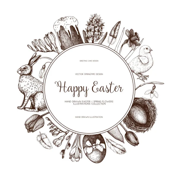 . Szczęśliwy dzień Wielkanocy vintage design — Wektor stockowy