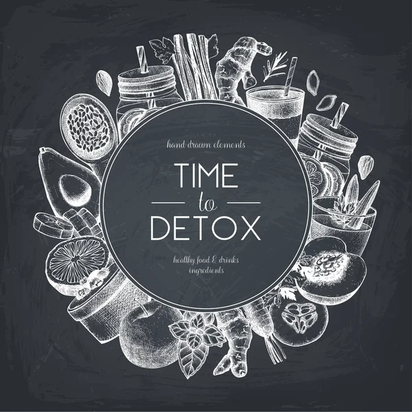 Rancangan kerangka diet detox . - Stok Vektor