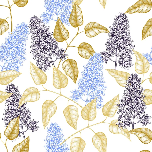 Motif croquis arbre lilas — Image vectorielle