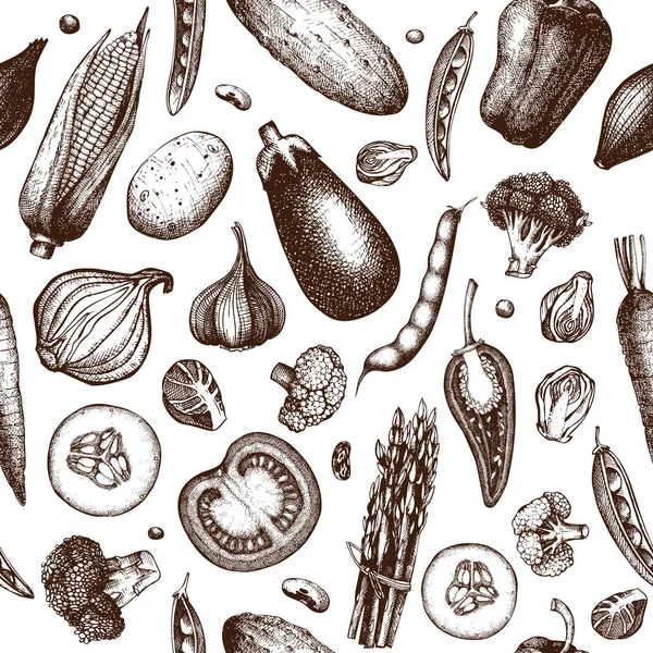 Ручной рисунок овощей — стоковый вектор