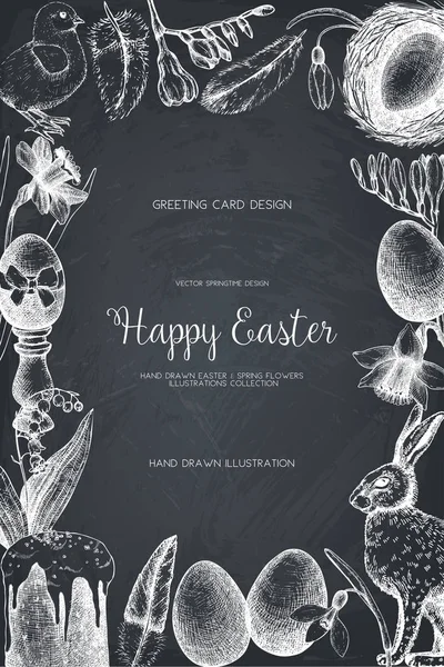 . Happy Easter Day vintage design — Stock Vector
