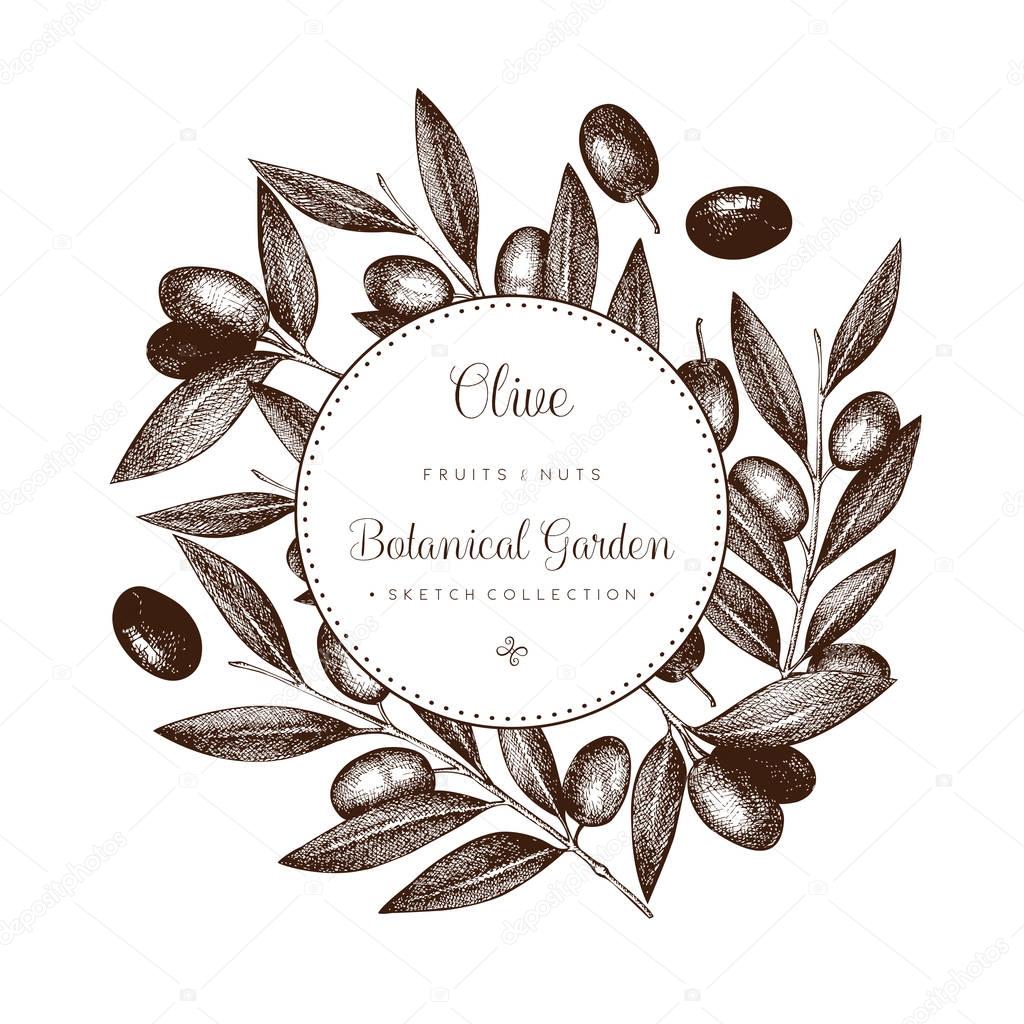 Olive branch wreath   template