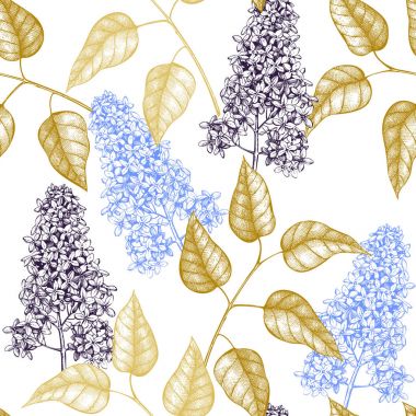 lilac tree sketch pattern clipart