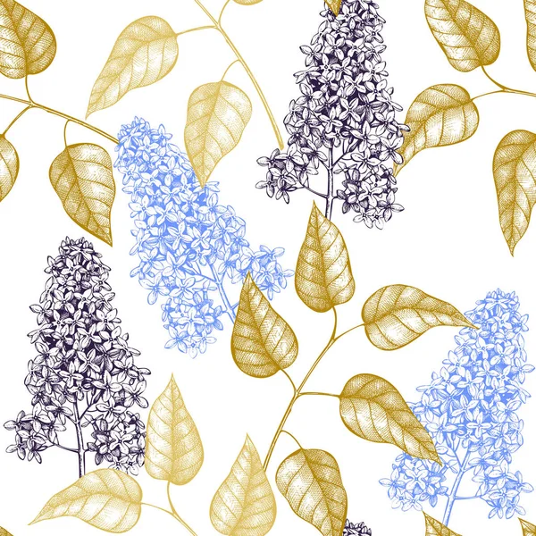 Patrón de boceto de árbol lila — Archivo Imágenes Vectoriales