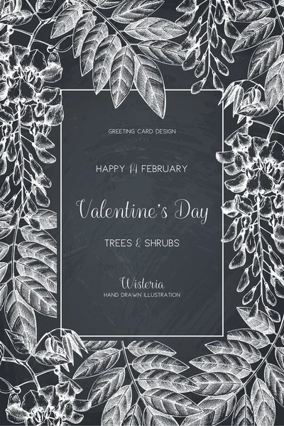 Floral Valentine's Day card — Stock Vector