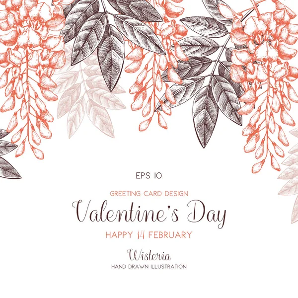 Cartão de Dia dos Namorados floral —  Vetores de Stock