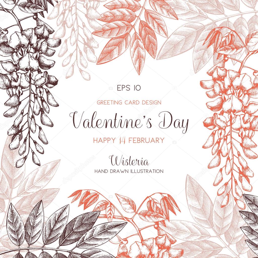  floral Valentine's Day card 