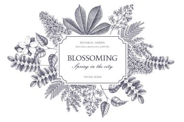 Vintage çiçek şablon