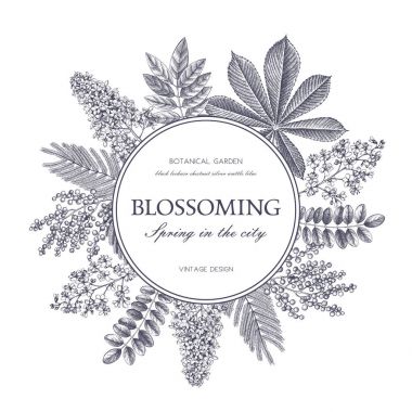 Vintage floral template clipart