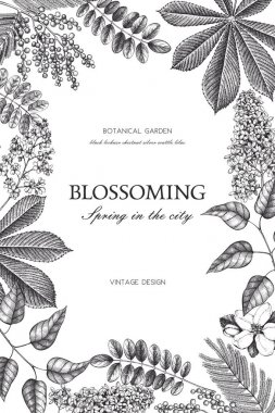 Vintage çiçek şablon