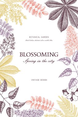 Vintage floral template clipart