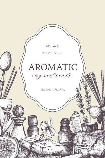 Aromatiska och läkemedel växt design. — Stock vektor