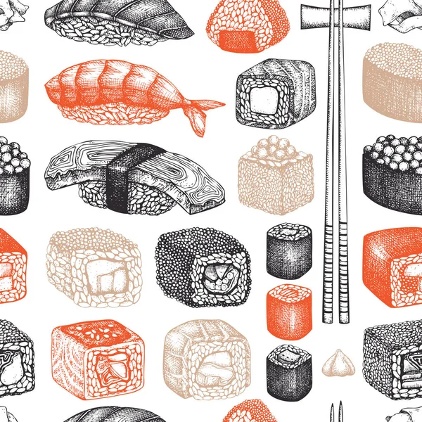 Design del modello di sushi — Vettoriale Stock