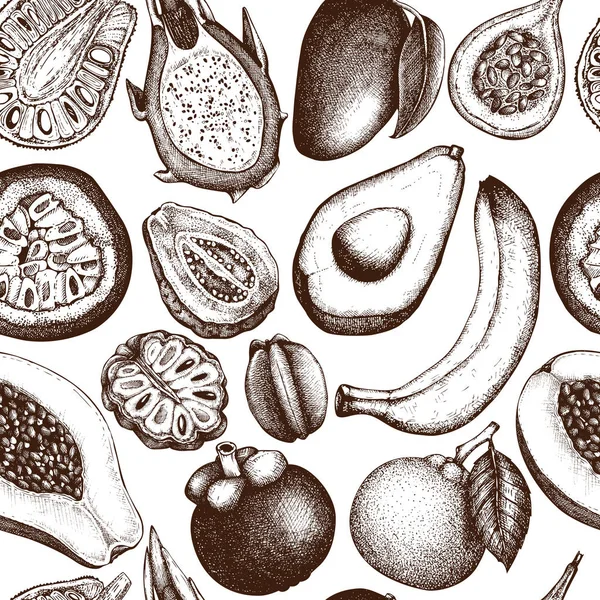 Fond vectoriel avec fruits tropicaux — Image vectorielle
