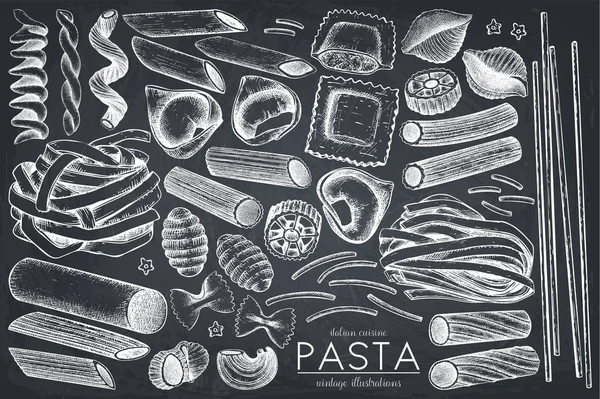 Vector collectie van Italiaanse pasta. — Stockvector