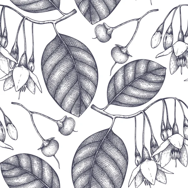 Fond vectoriel avec arbre Styrax — Image vectorielle