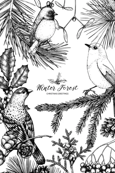 Vintage conception de carte de Noël — Image vectorielle