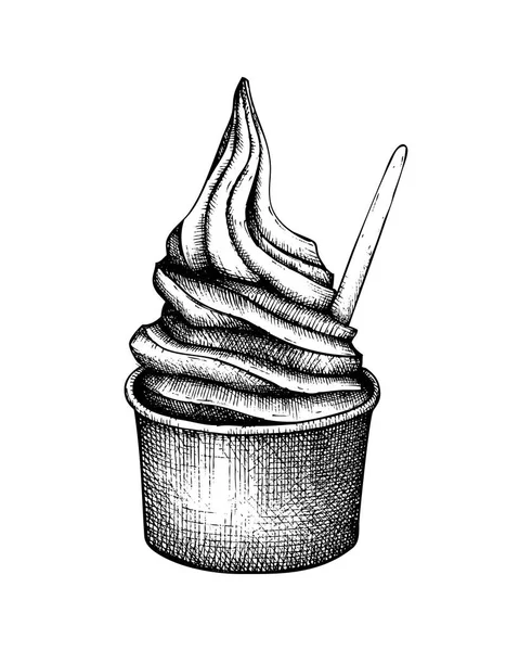 손으로 그린된 아이스크림 밑그림입니다 일러스트 패스트 디자인 — 스톡 벡터