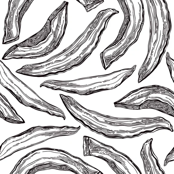 Rebanadas Melón Seco Dibujado Mano Bocetos Patrón Sin Costuras Fruta — Archivo Imágenes Vectoriales