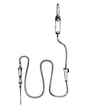 Tıbbi malzeme taslağı. Elle çizilmiş tıbbi atlama sistemi. Kimyasal ve ilaç laboratuvar ekipmanları. Vektör indirme huni silindirik çizim.