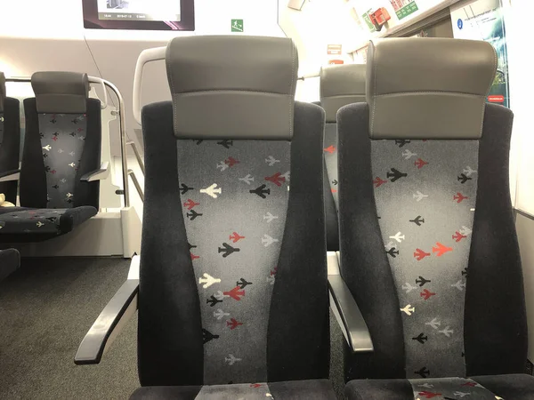 Intérieur du train Aeroexpress de deux étages — Photo