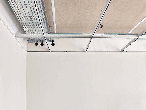 Metal frame of suspended ceilings. Making of false ceilings