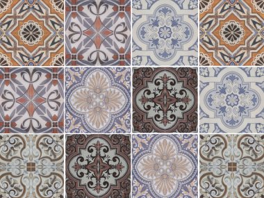 Türk geleneksel süs süs karoları karışımı. Dikişsiz desen soyut arka plan kavramı