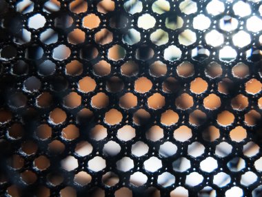 Siyah tekstil saydam mobilya döşeme örgüsü. Arkaplan desensiz desen