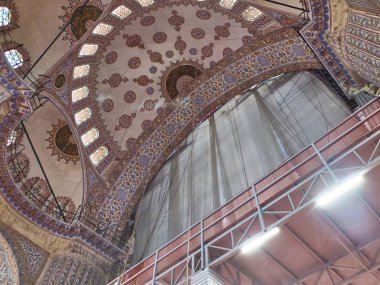 Sultanahmet Camii 'nin restorasyonu devam ediyor. İstanbul, Türkiye - Aralık 2019