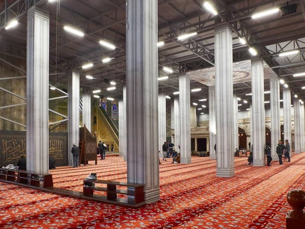 Restoration framework in the prayer area of Sultanahmet Mosque. Istanbul, Turkey - December 2019 — Stock Photo, Image