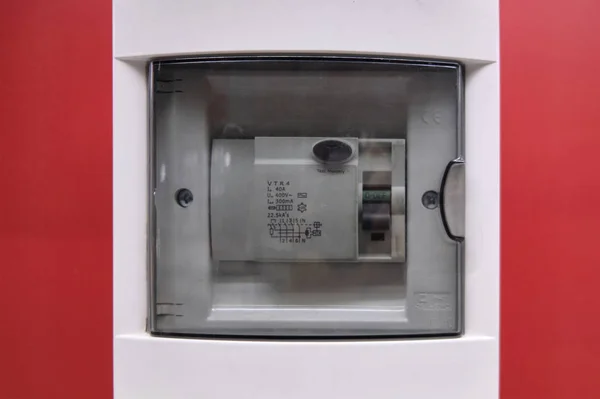 Fusebox or electrical consumer unit wiring panel — ストック写真
