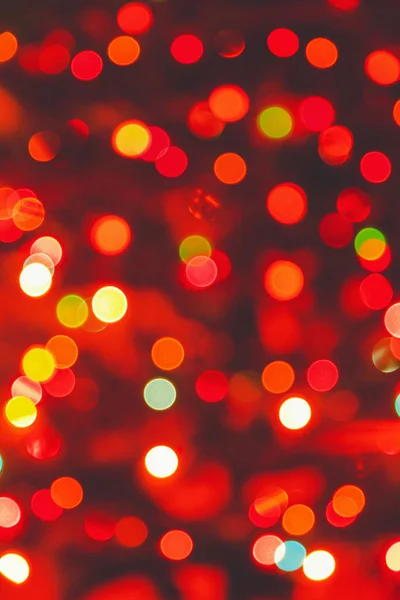 Vermelho Desfocado Fundo Abstrato Com Bokeh Luz Festiva Natal — Fotografia de Stock