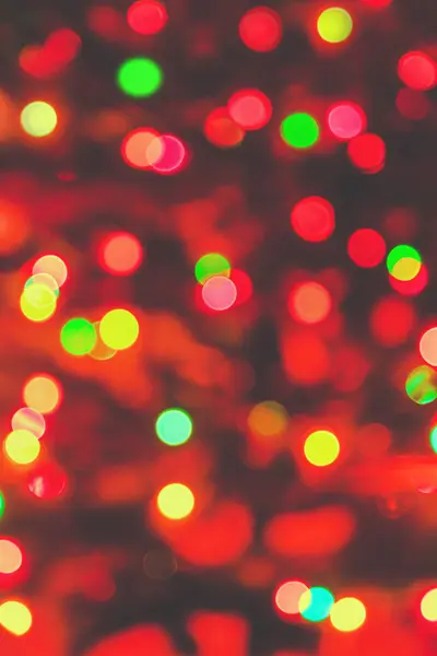 Червоний Розмитий Абстрактний Фон Боке Святкового Різдвяного Світла — стокове фото