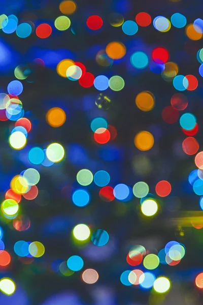 Синий Размытый Абстрактный Фон Боке Праздничный Рождественский Свет — стоковое фото